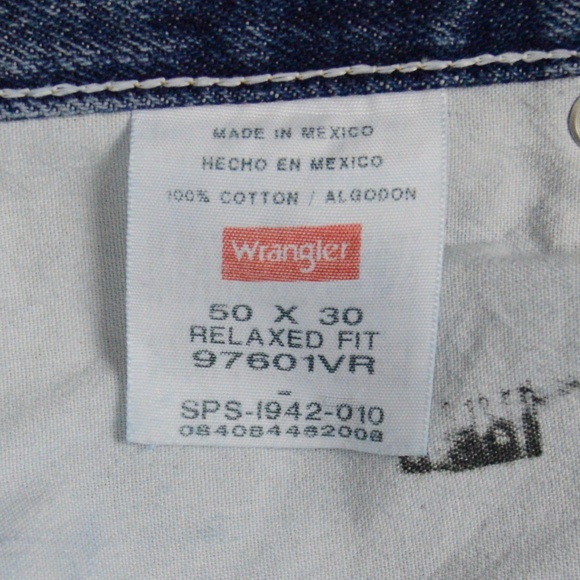 Wrangler Relaxed Fit Jeans Men's 50x30 - Picture 5 of 6